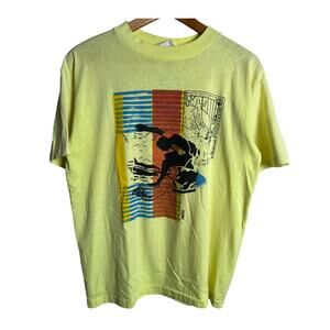 Vintage Sunforce Surf Sport Yellow Graphic T-shirt Size Large